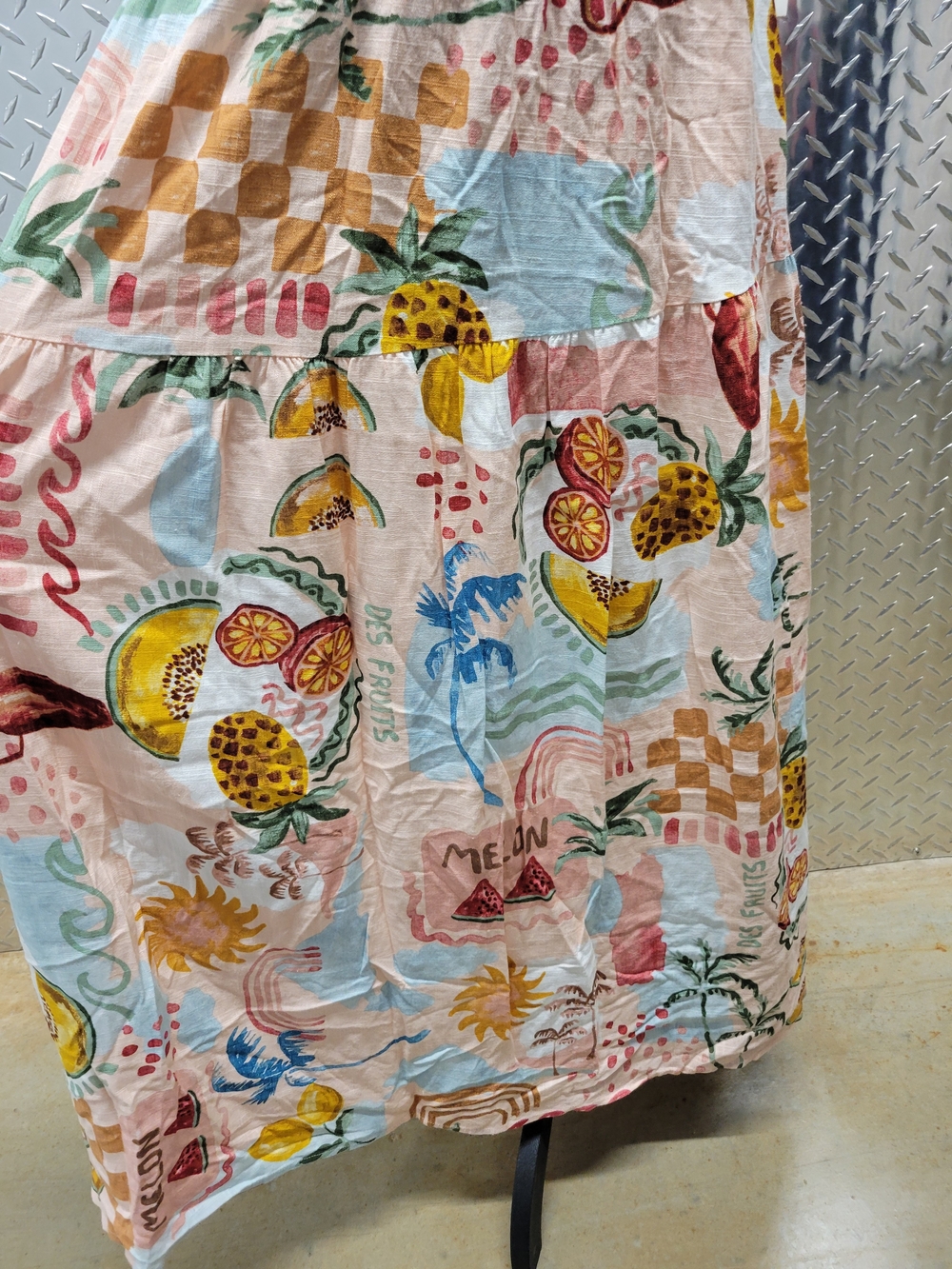 Paper Heart Sydney Australia Des Fruits Smocked Crop Top Maxi Skirt Set Sz M - Picture 10 of 11